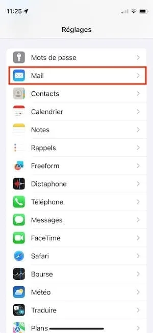 envoye de mon iPhone signature mail reglages