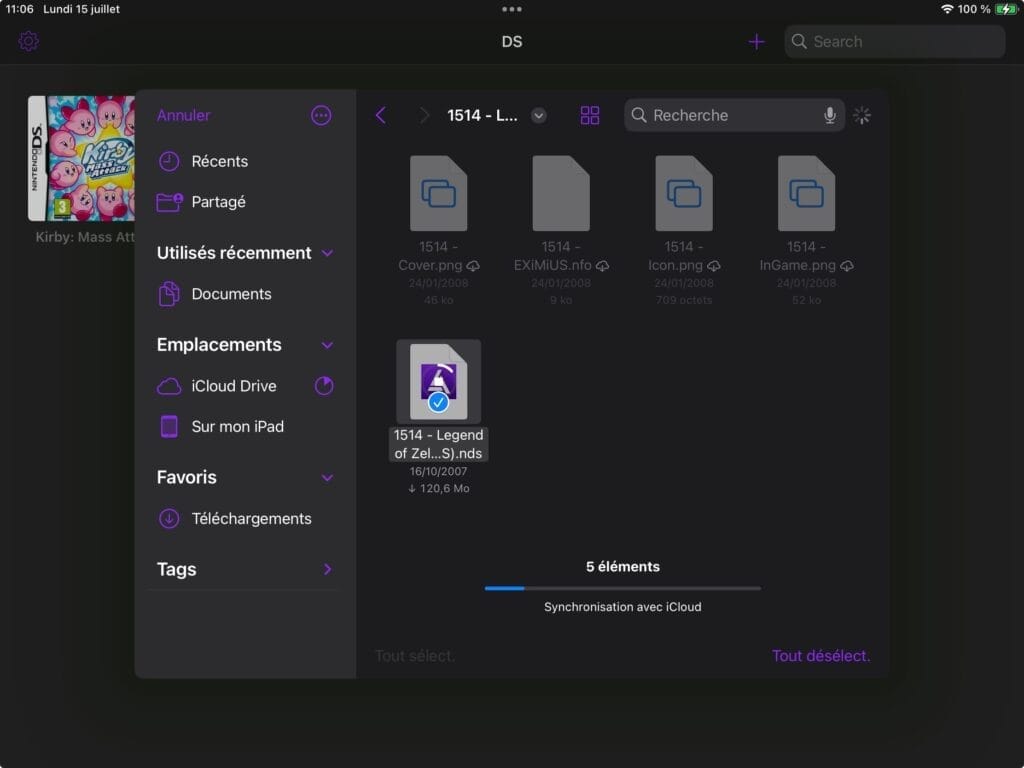 installation ROM jeux iPad