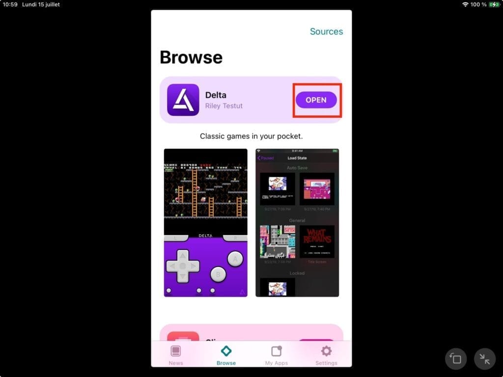 installer Delta iPad