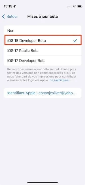 telecharger iOS 18 beta 3