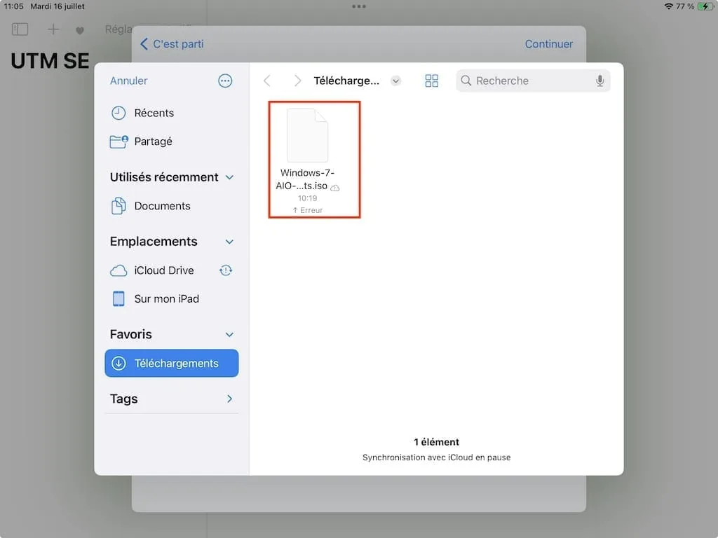 tuto windows 7 utm ipad iphone