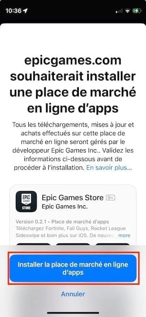 Comment installer Epic Games Store sur iPhone pour jouer à Fortnite 3 Epic Games autoriser sur iphone
