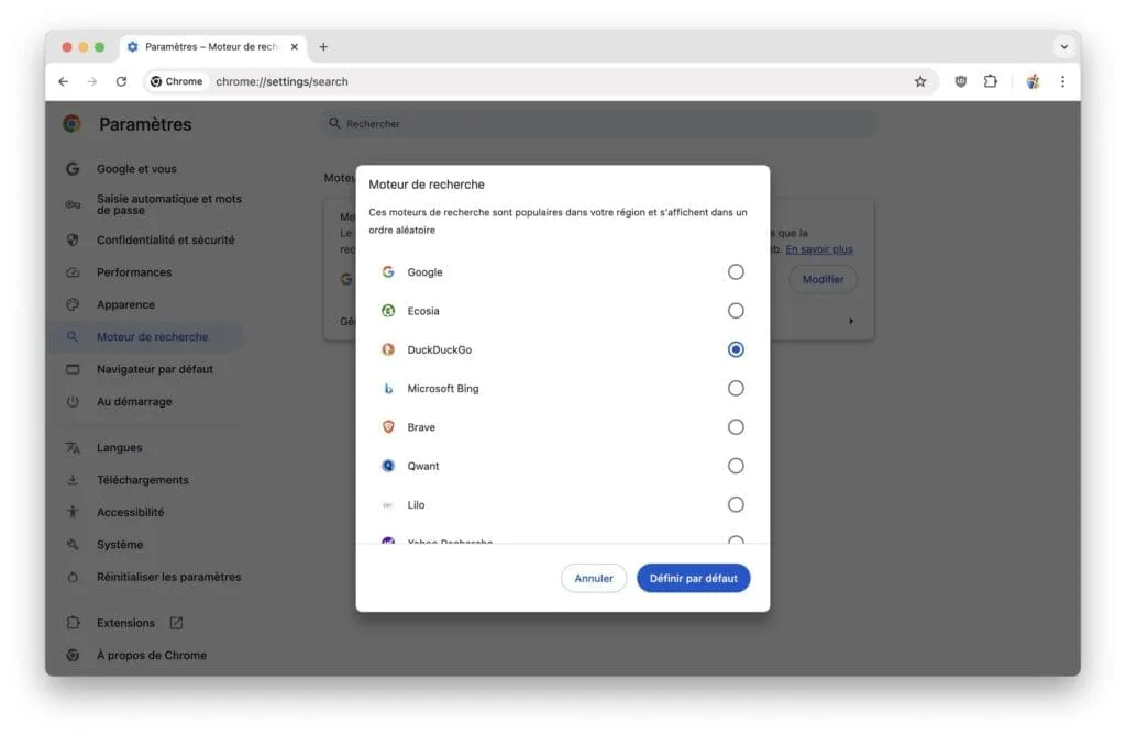 changer google pour duckduckgo
