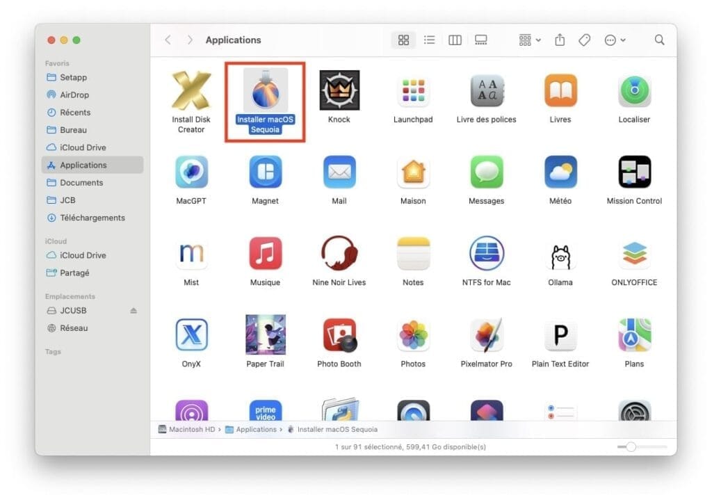 Installer macos Sequoia
