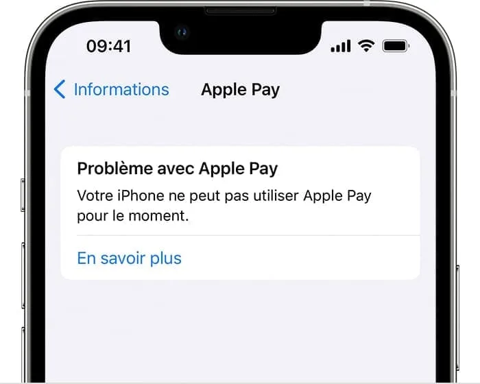 comment resoudre probleme avec Apple Pay
