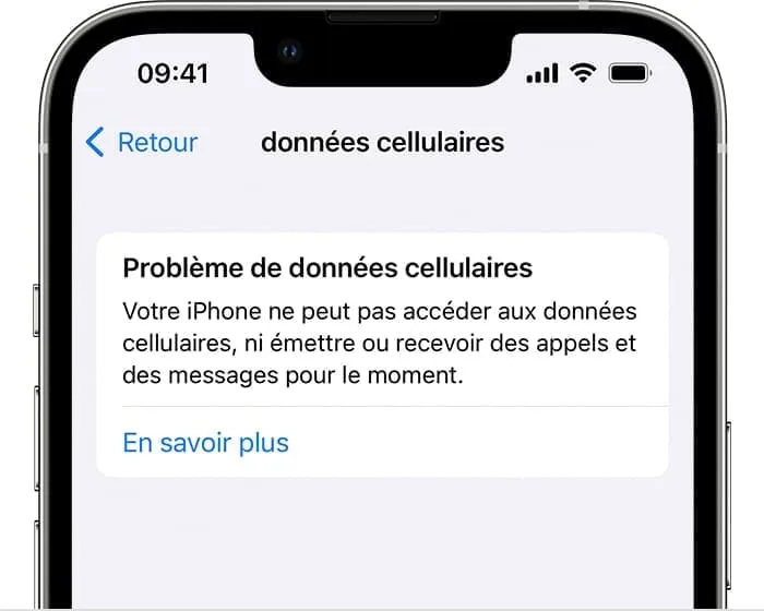 comment resoudre probleme de donnees cellulaires iPhone