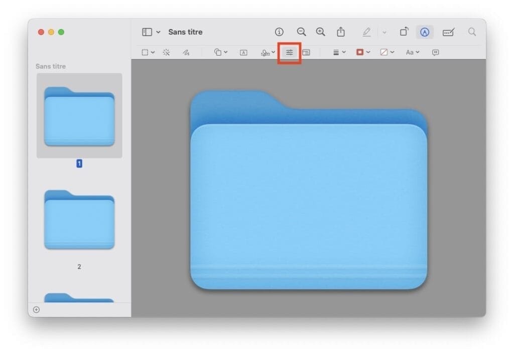 ajuster couleurs dossier mac