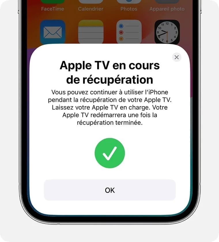 apple tv en cours de recuperation