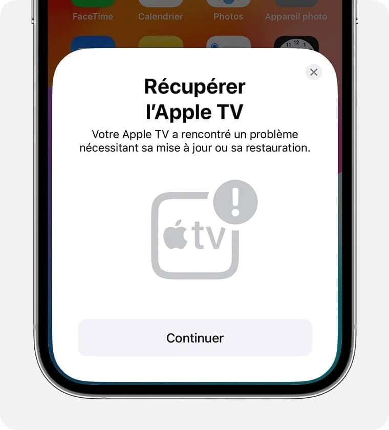 recuperer apple tv avec un iphone