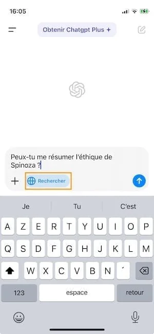 moteur de recherche SearchGPT iphone