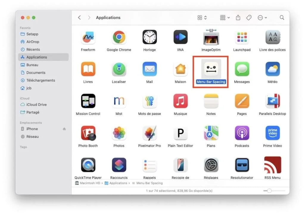 Menu Bar Spacing mac