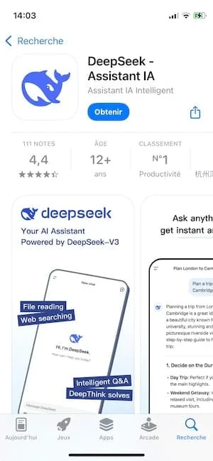 deepseek download appstore