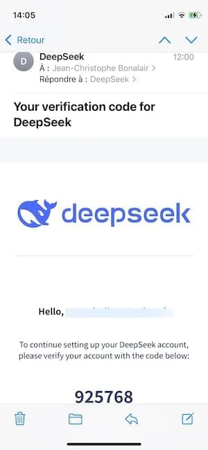 deepseek mail confirmation