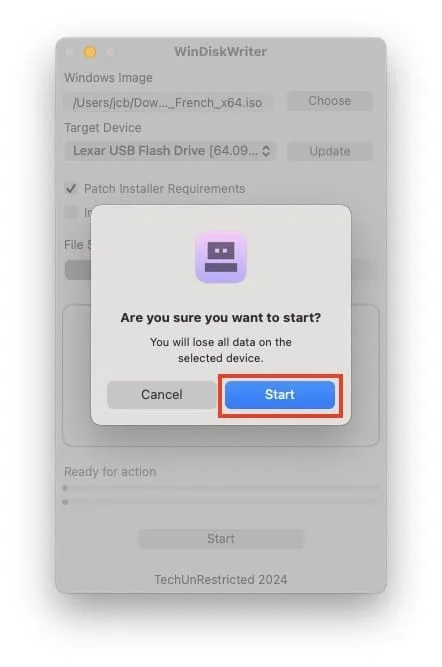 cle usb windows sur mac WinDiskWriter
