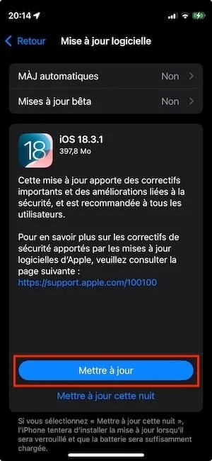 iOS 18.3.1 iphone