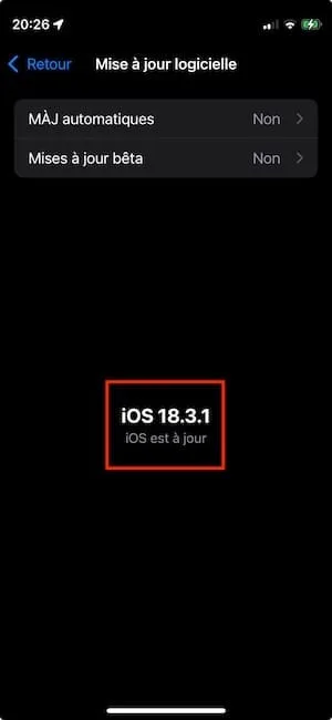 iOS 18.3.1 mise a jour iphone