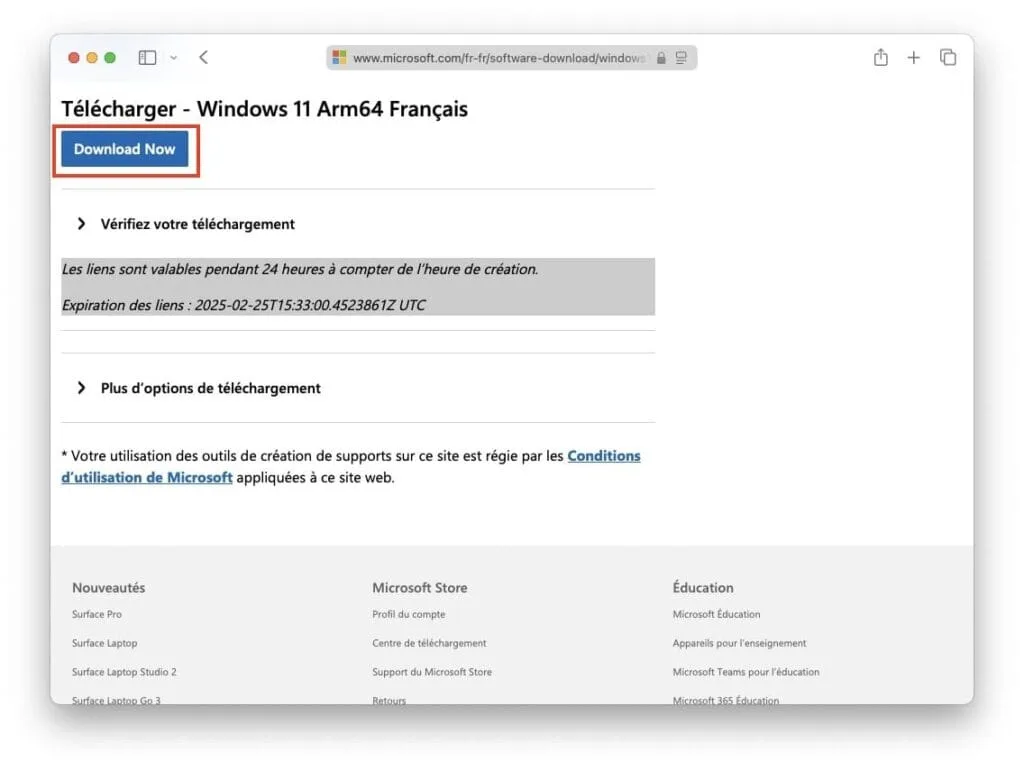 telecharger Windows 11 Arm64 francais