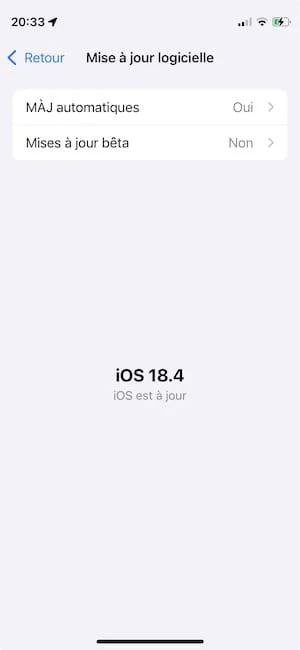maj iOS 18.4 iphone