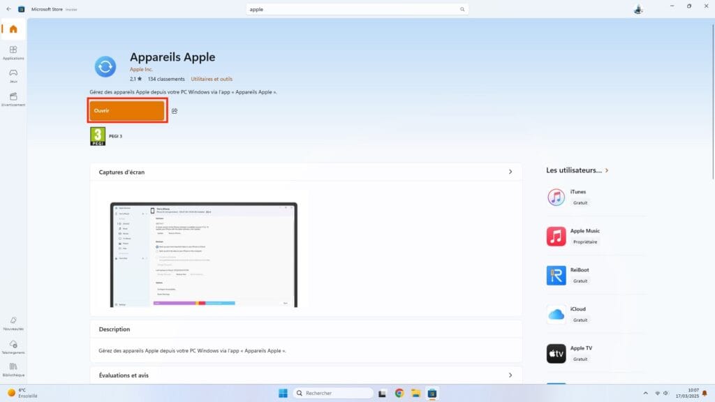 sauvegarder son iPhone sur Windows 11