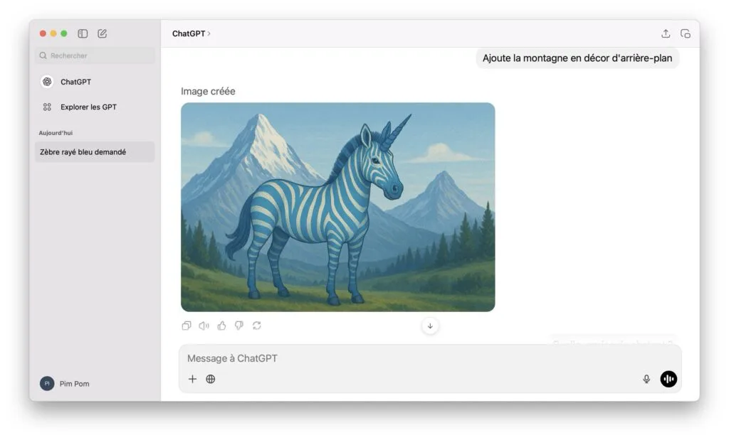 creer une image avec chatGPT sur mac