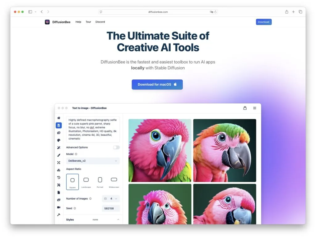 diffusionbee mac app