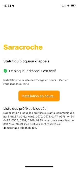 installer une liste de blocage appels iphone