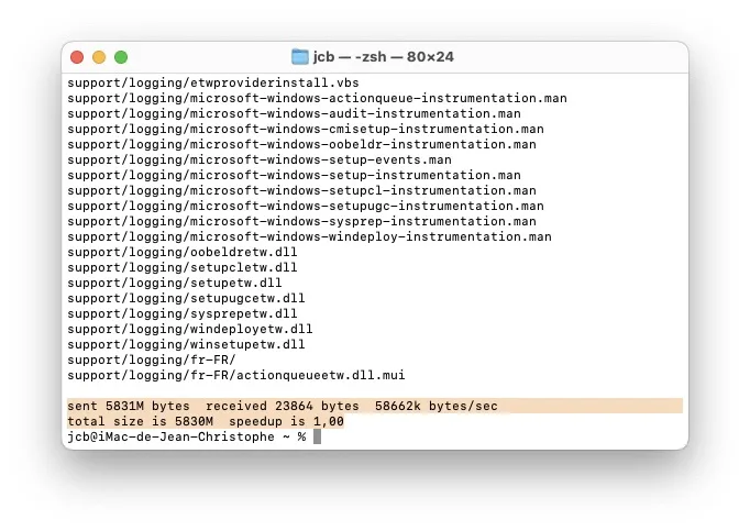 transferer windows 11 sur cle usb avec terminal mac