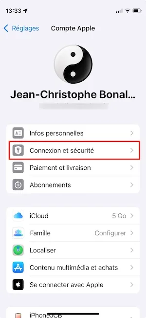 contact de recuperation compte Apple iphone