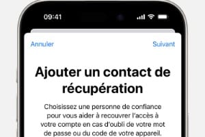 contact de recuperation de compte Apple iphone et mac