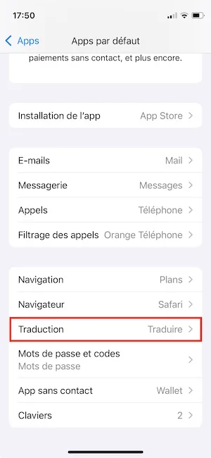 remplacer lapplication traduction dApple par Google Traduction
