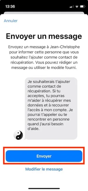 tuto contact de recuperation apple