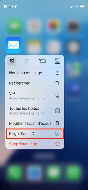 verrouillage app face id