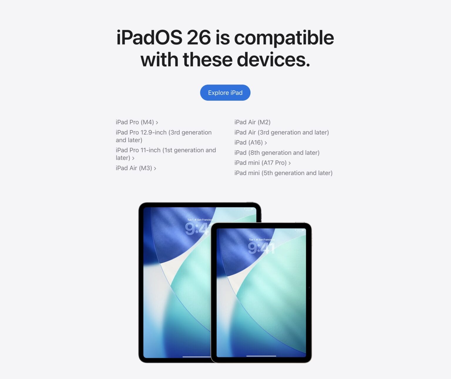 Quels iPad sont compatibles avec iPadOS 26 ? - MacPlanete