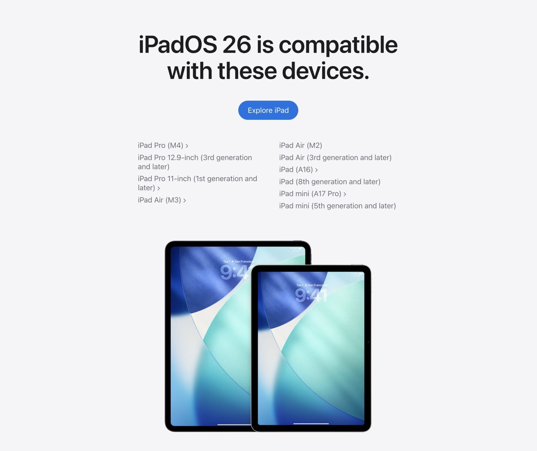 Quels iPad sont compatibles avec iPadOS 26 ? - MacPlanete