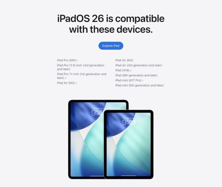 Quels iPad sont compatibles avec iPadOS 26 ? - MacPlanete