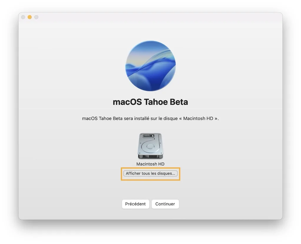 macos tahoe 26 Afficher tous les disques