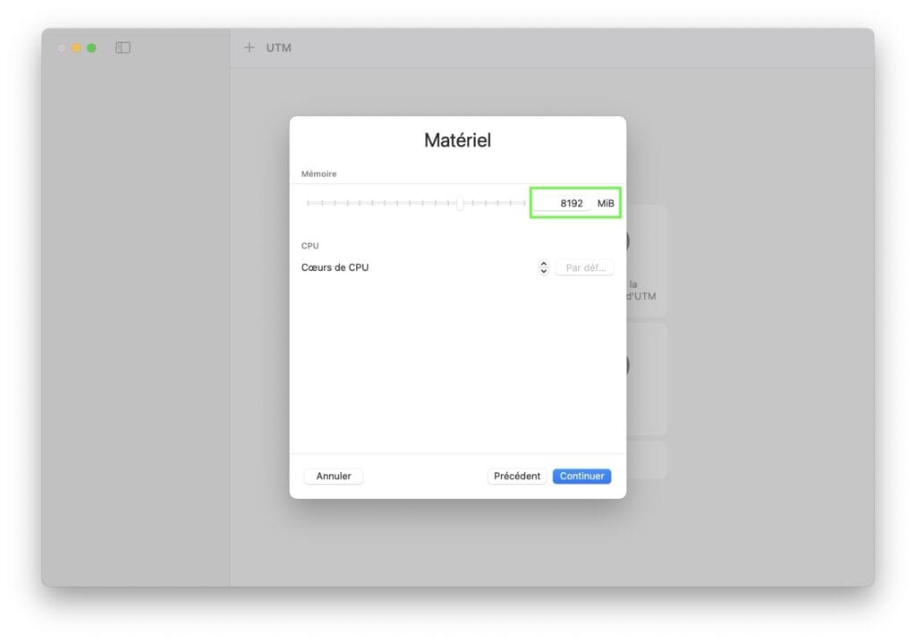 macos tahoe 26 VM memoire