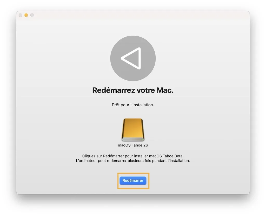 redemarrer macos tahoe