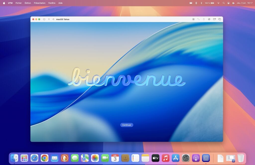 test macos tahoe 26 UTM