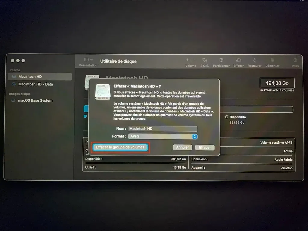 formater disque macos