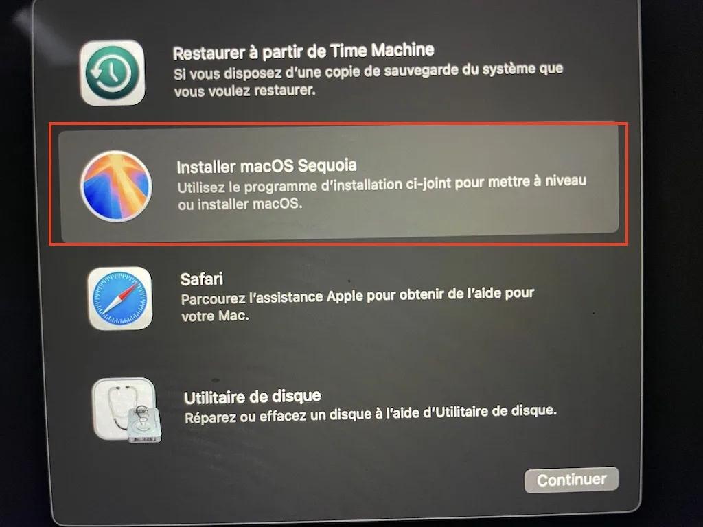 installer sequoia et effacer tahoe