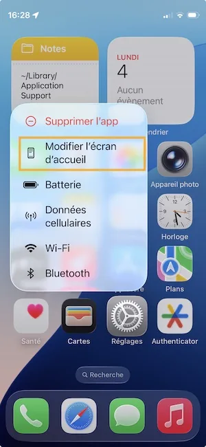 modifier lecran daccueil iphone ios 26