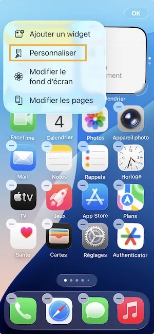 personnalisation icones ios 26
