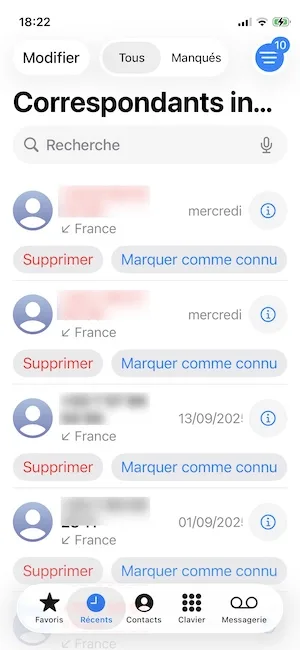 filtrage telephonique ios 26 iphone