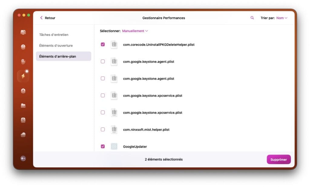supprimer elements ouverture demarrage macos tahoe