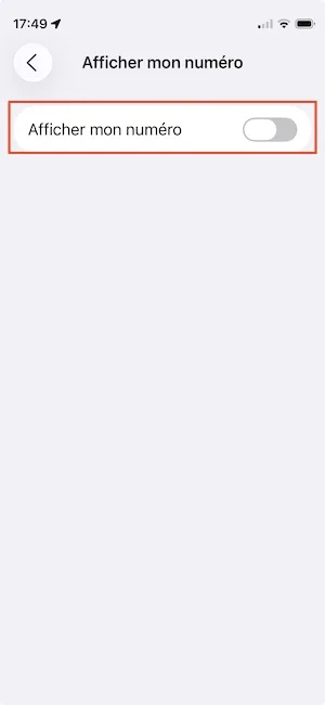 iphone masquer mon numero