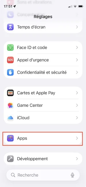 reglages appel masque iphone