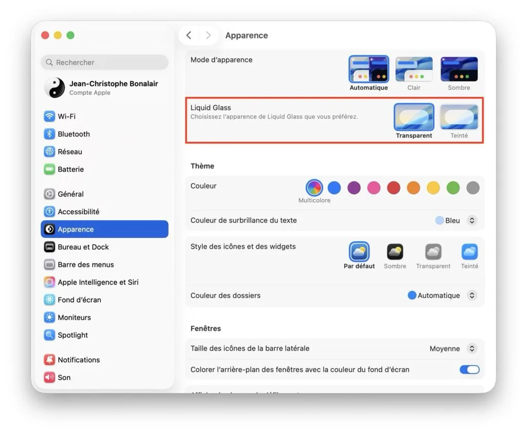 liquid glass macos tahoe 26.1
