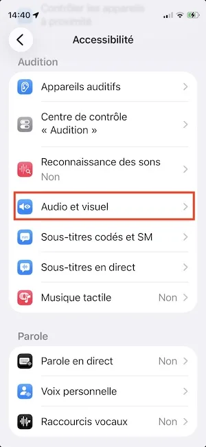 audio et visuel ios 26.2