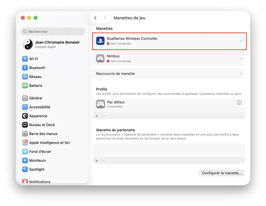 changer couleur manette playstation sur mac